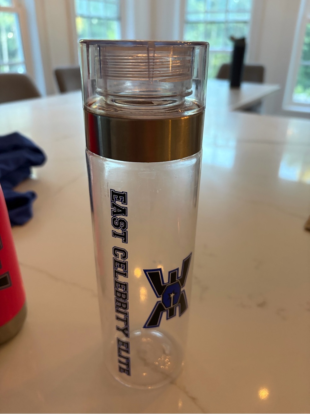 Clear Water Bottle with ECE accent